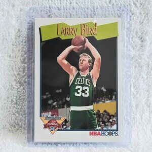 5/$20 Mint 1991 NBA Hoops Larry Bird Milestone PTS/RBS/ASST NBA Card 314!!
